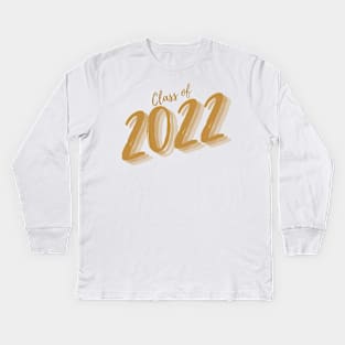 Class Of 2022. Simple Typography Gold Graduation 2022 Design. Kids Long Sleeve T-Shirt